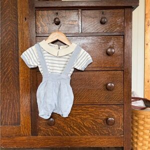 Fin & Vince Striped Knit Blue Kids Set